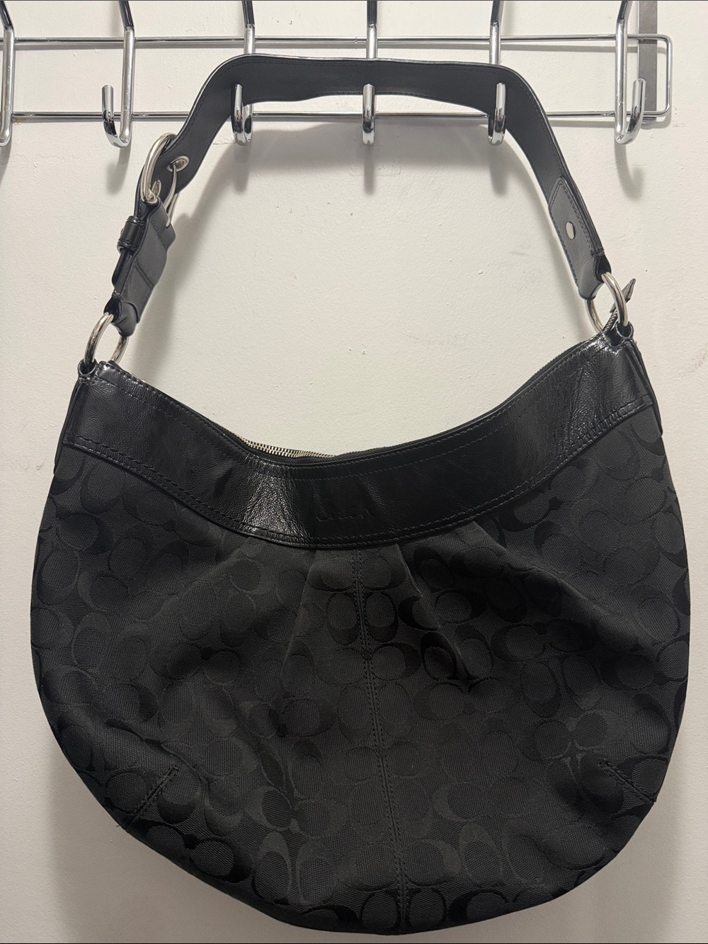 Coach Vintage Signature Pleated Jacquard Large Hobo Bag